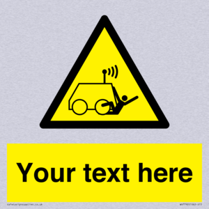 Custom warning run over by operator controlled machine